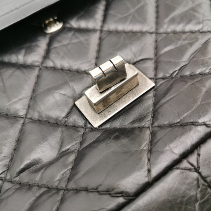 Sold Chanel 2.55 Flap Bag Large Shiny Calfskin Leather Black