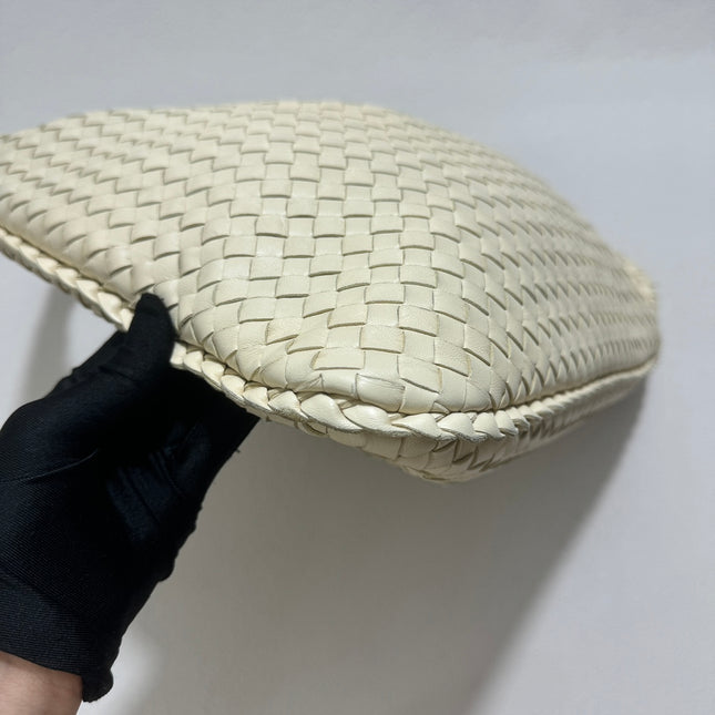 Sold Bottega Veneta Hobo Bag Large Leather Milk White 47cm
