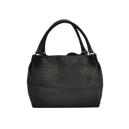 Bottega Veneta Parachute Shoulder Bag Intrecciato Black 30cm