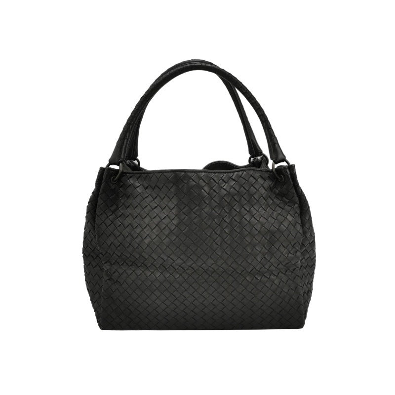 Bottega Veneta Parachute Shoulder Bag Intrecciato Black 30cm