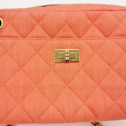 Sold Chanel 2016 Canvas Quilted Small 2.55 Mademoiselle Camera Case Bag Orange