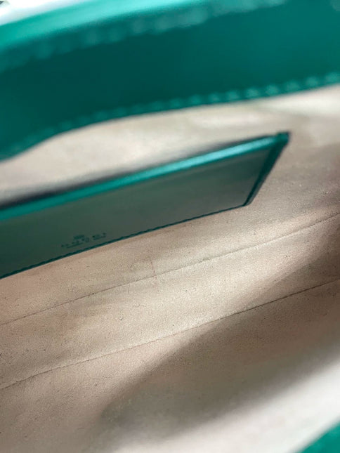 Gucci Jackie 1961 Mini Handbag in Green Leather with Adjustable Strap