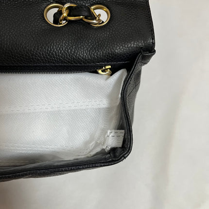 Chanel Classic Flap Jumbo 2009 Black Caviar Leather Single Flap Gold Hardware