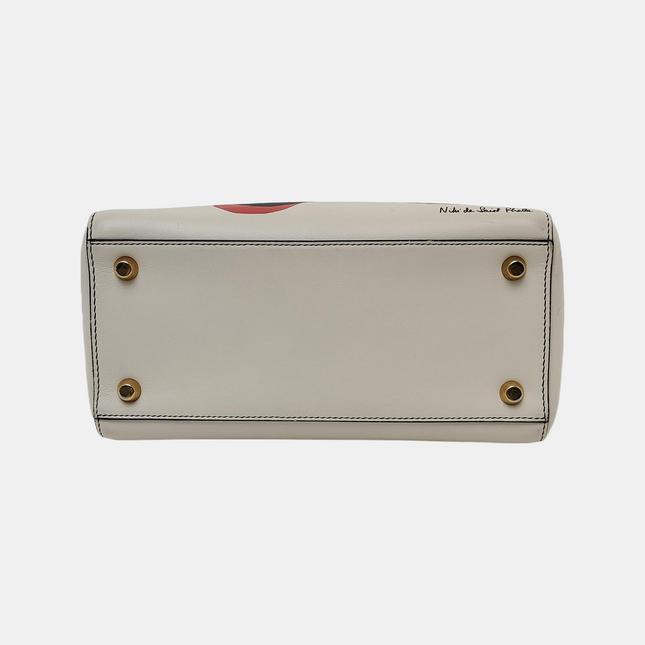 Lady Dior Medium Love White Calfskin Leather with Gold-tone Hardware