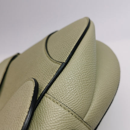 Dior Saddle Medium 2022 Mint Green Grained Leather Handbag with Leather Strap