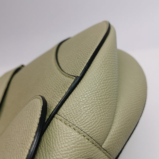 Dior Saddle Medium 2022 Mint Green Grained Leather Handbag with Leather Strap