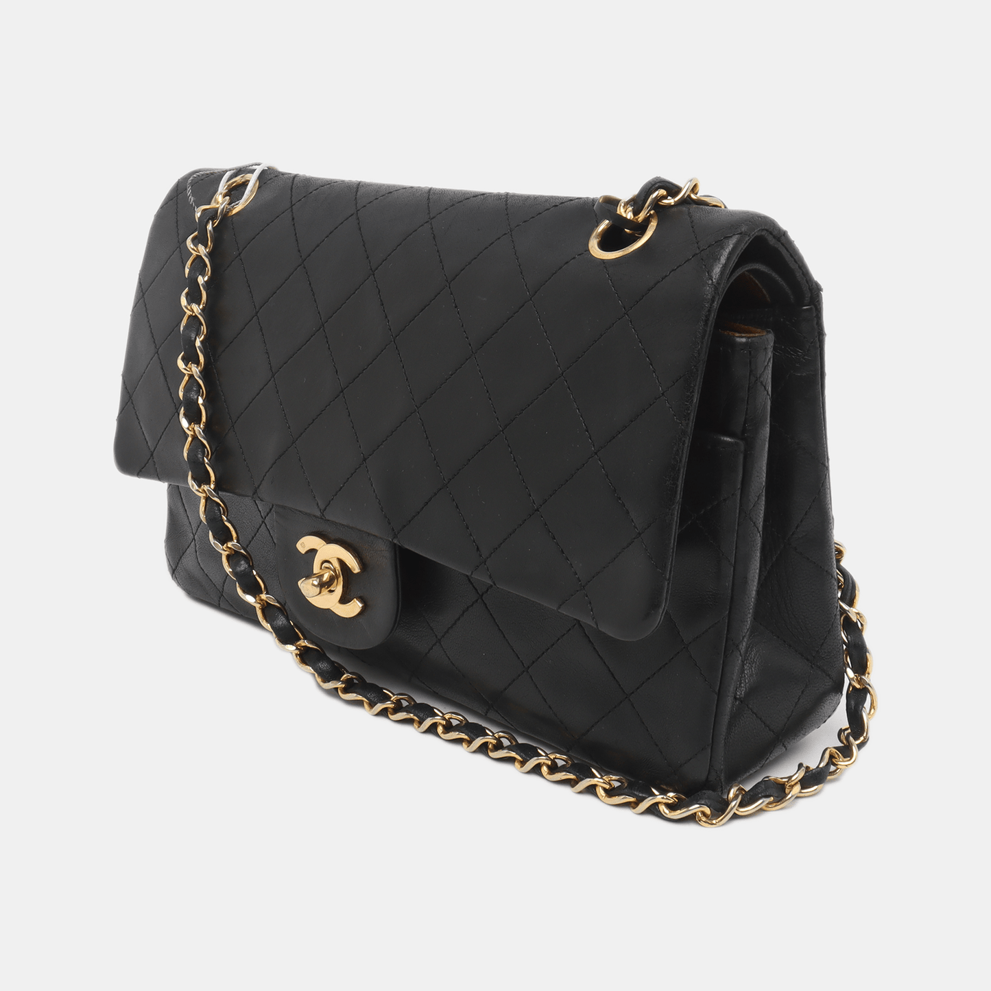 Chanel Classic Flap Vintage Black Lambskin Leather with 24k Gold Hardware, 1989-1991