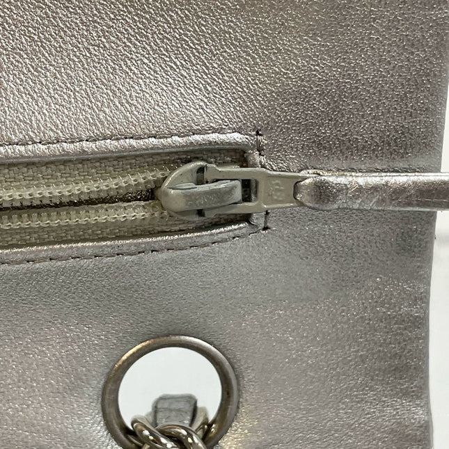 Sold Chanel Classic Flap 2010 Silver Lambskin Leather