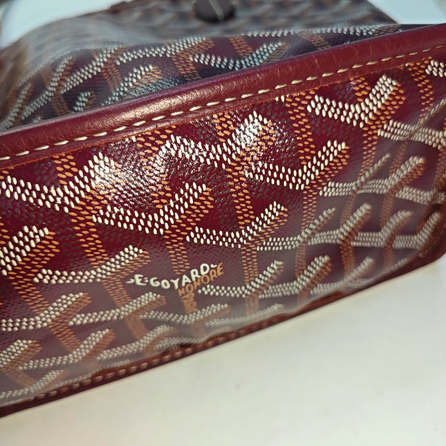 Goyard Anjou Mini Tote Wine Burgundy Reversible Leather