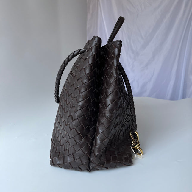 Bottega Veneta Andiamo Large Dark Chocolate Brown Handbag