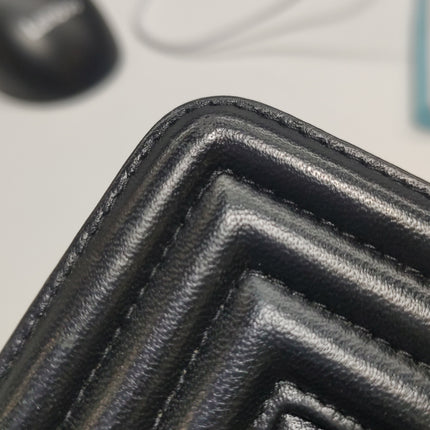 Chanel Le Boy Bag Small Camellia Black Lambskin Leather Gold Hardware