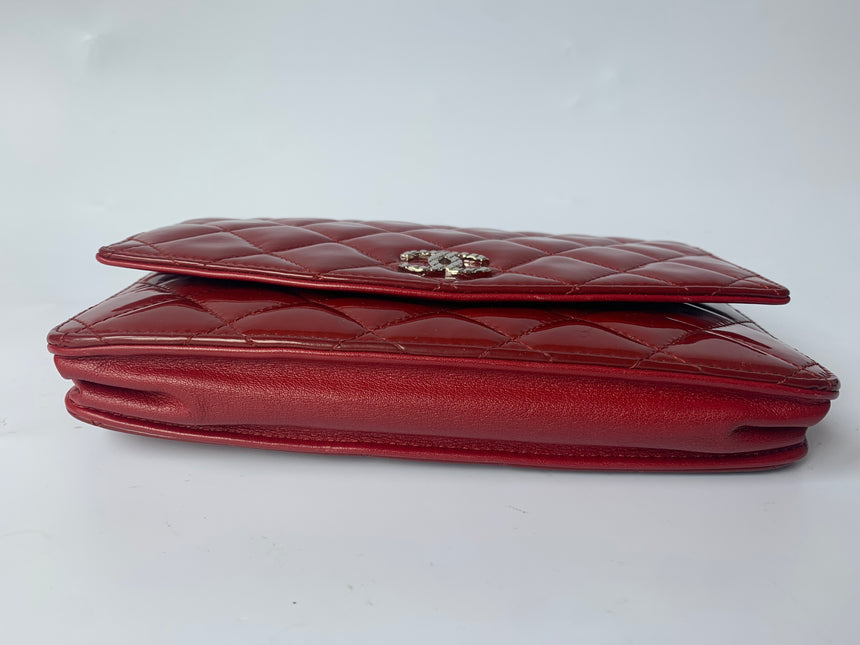 Sold Chanel Wallet On Chains WOC Timeless/ Classic Red Patent Leather