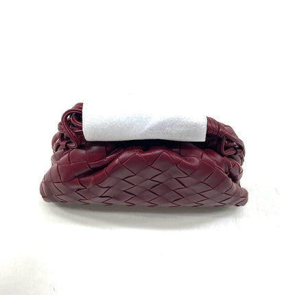 Bottega Veneta Pouch Mini Intrecciato Burgundy Leather Crossbody Bag