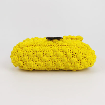 Fendi Mamma Baguette Bag Yellow Crochet Shoulder Bag