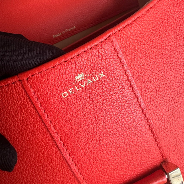 Sold Delvaux Brilliant Mini Bright Red Calfskin Leather Crossbody Bag
