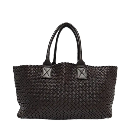 Bottega Veneta Cabat Tote Intreccio Leather Dark Chocolate Brown 40cm-Luxbags