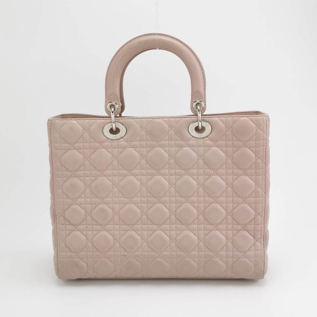 Sold Lady Dior 2012 Large Bag Pink Lambskin Cannage Leather