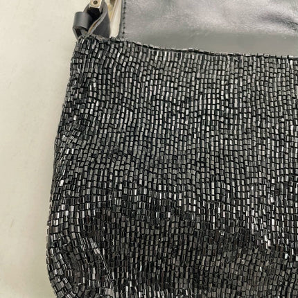 Fendi Baguette Vintage Black Glitter Beads Shoulder Bag
