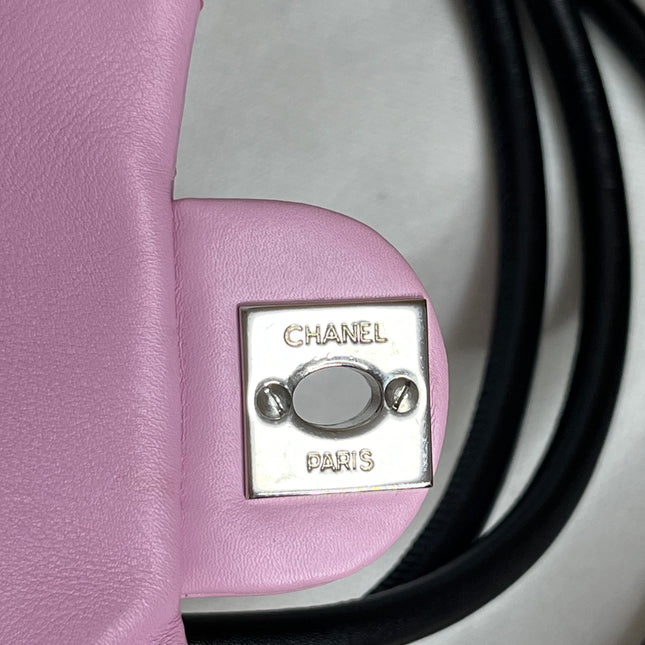 Chanel Cambon Large Pink Calfskin Leather Double Strap Handbag