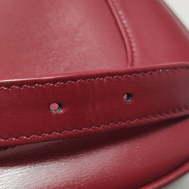 Gucci Jackie 1961 Red Burgundy Leather Bag Small with Adjustable Strap Gold Piston Lock