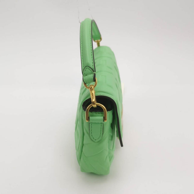 Sold Fendi Baguette Mini Green Nappa Leather Crossbody Bag