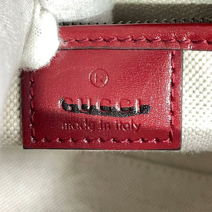 Gucci Bamboo 1947 Small Ancora Red Burgundy Calfskin Leather Top Handle Bag