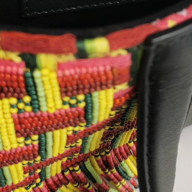 Dior Saddle Mini Multicolor Beaded Tassel Shoulder Bag 2018