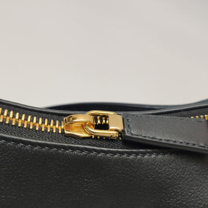 Prada Aimée Black Medium Calfskin Leather Shoulder Bag