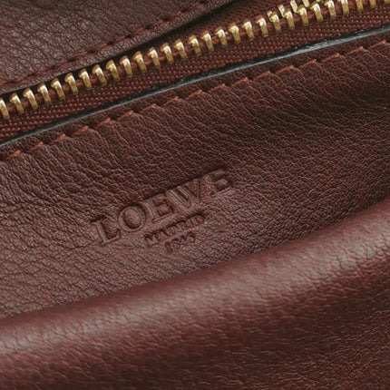 Loewe Amazona 28 in Burgundy Calfskin Leather and Gold-tone Hardware
