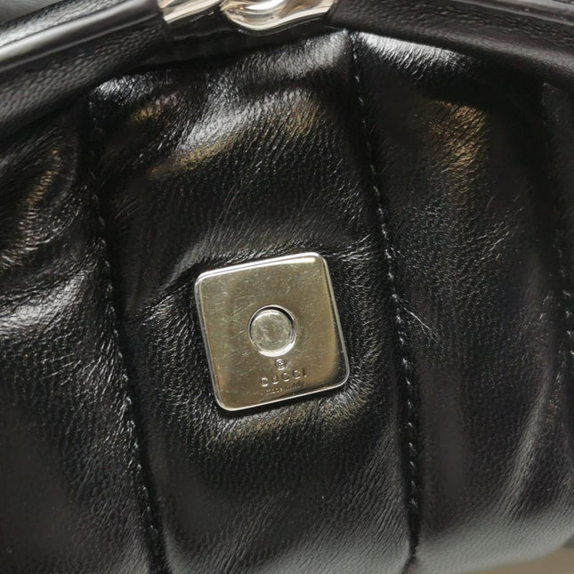 Gucci Horsebit 1955 Chain Shoulder Bag Small Padded Leather Black S23