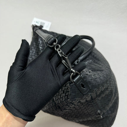 Sold Bottega Veneta Maxi Convertible Tote Bag Hobo Black Leather Two-way Carry 50cm