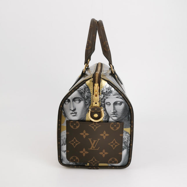 Louis Vuitton Speedy 25 Bandouliere Fornasetti Museum Gold