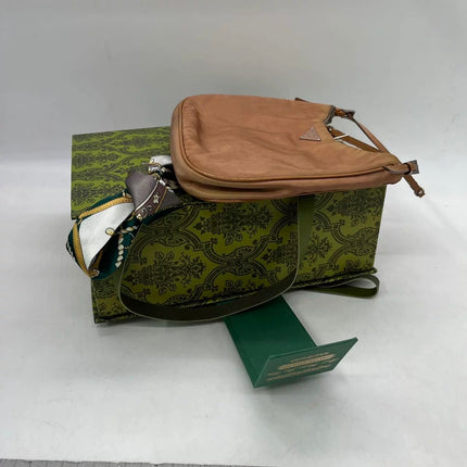 Prada Cleo Caramel Brown Nylon Shoulder Bag