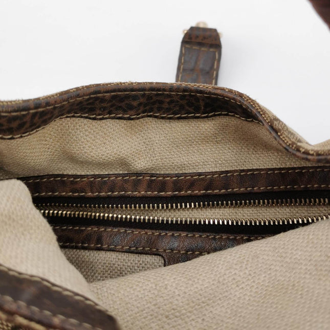 Sold Gucci Jackie 1961 Soft Medium Monogram Canvas and Leather Bag