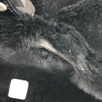 Fendi Mamma Baguette Black Faux Fur Shoulder Bag