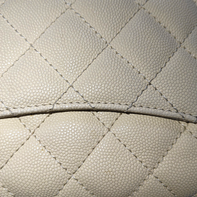 Chanel Coco Handle Small Beige Caviar Leather Gold Hardware, 2017