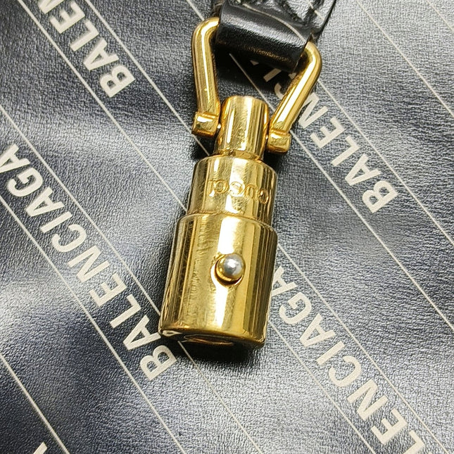 Gucci Jackie 1961 Medium Balenciaga Black Leather Bag with Strap