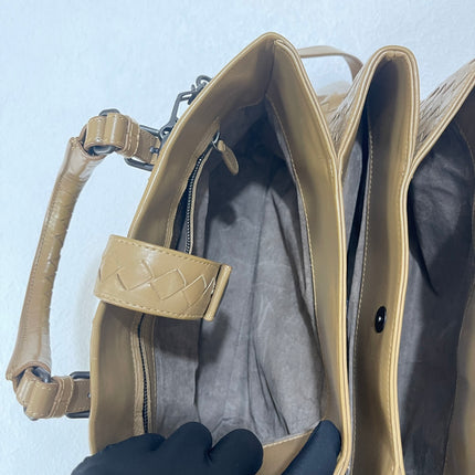 Bottega Veneta Roma Intrecciato Nappa Leather Beige Light Brown Small 30cm