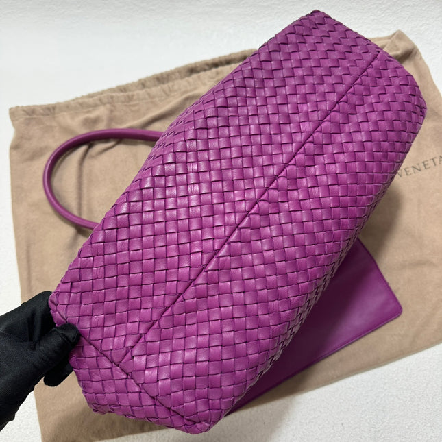 Bottega Veneta Cabat Large Intreccio Leather Tote Bag Purple with Pouch 42cm