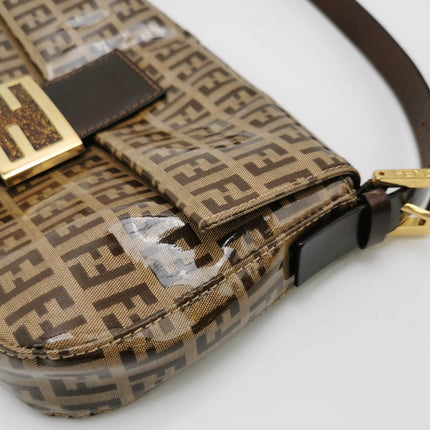 Sold Fendi Baguette Zucchino Monogram Brown Patent Leather