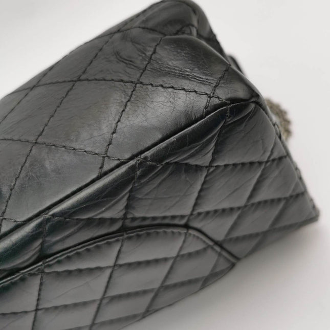 Sold Chanel 2.55 Flap Bag Large Shiny Calfskin Leather Black