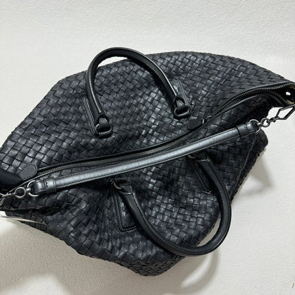 Sold Bottega Veneta Maxi Convertible Tote Bag Hobo Black Leather Two-way Carry 50cm