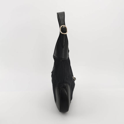 Sold Gucci Jackie 1961 Small Monogram Canvas and Leather Bag Black