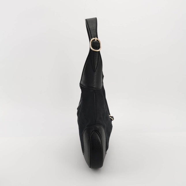 Sold Gucci Jackie 1961 Small Monogram Canvas and Leather Bag Black