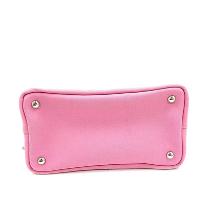 Prada Canape Small Pink Canvas with Sequins Top Handle Bag with Strap Rare