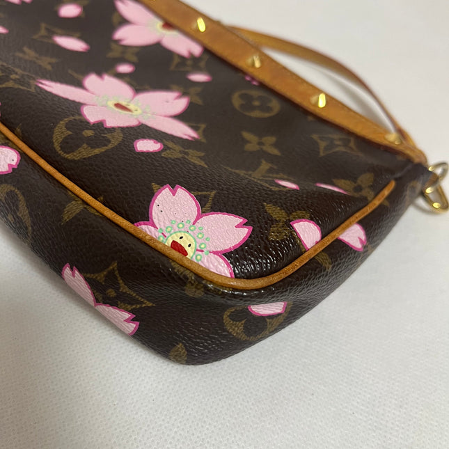 Louis Vuitton x Takashi Murakami Cherry Blossom Pochette Accessoire Brown Monogram