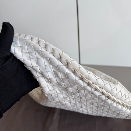 Bottega Veneta Veneta Hobo Intrecciato White Nappa Leather Medium 40cm