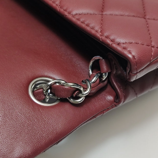 Chanel Classic Flap Rectangular Mini Burgundy Lambskin Silver HW, 2019
