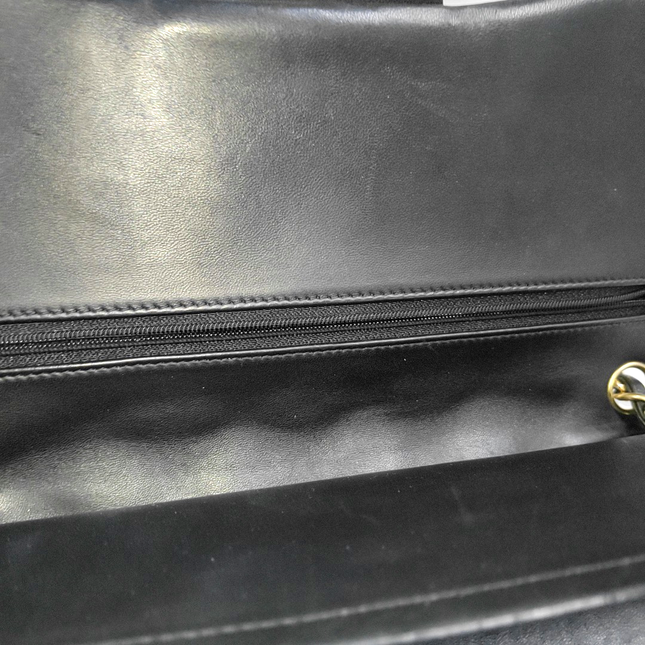 Chanel Classic Flap Jumbo Black Lambskin Leather Double Flap Gold Hardware, 2010-2011