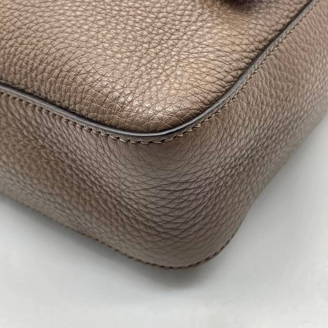 Fendi Baguette Selleria Calfskin Leather Crossbody Bag Large Brown